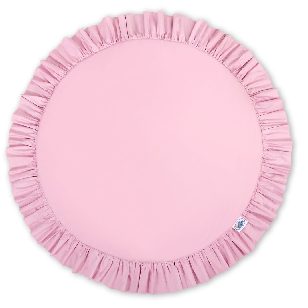 Spielmatte Baby – Runde Krabbelmatte mit Rüschen