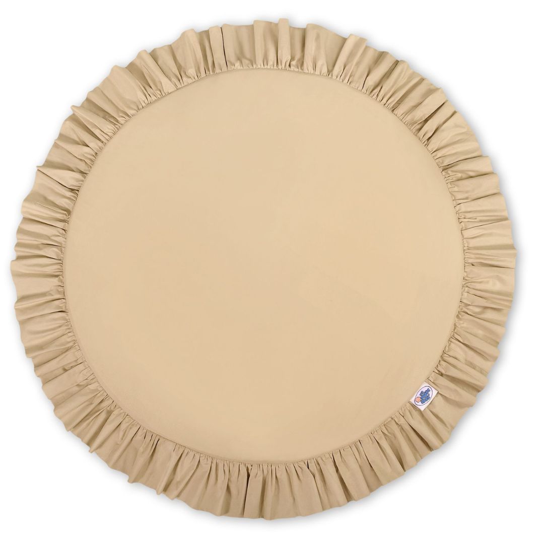 Spielmatte Baby – Runde Krabbelmatte mit Rüschen