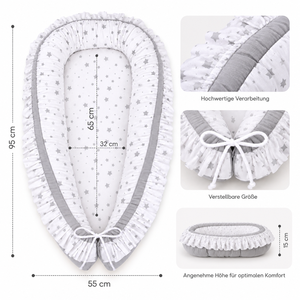 Babynestchen mit Rüschen – Verschiedene Designs