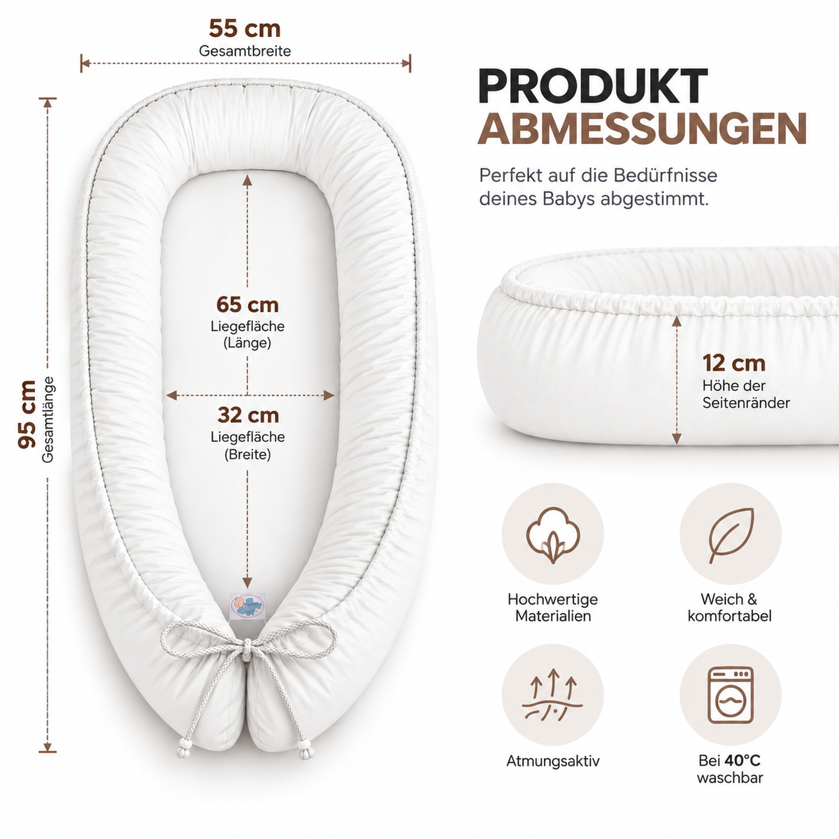 Babynest – Wendbares Babynestchen für Babys