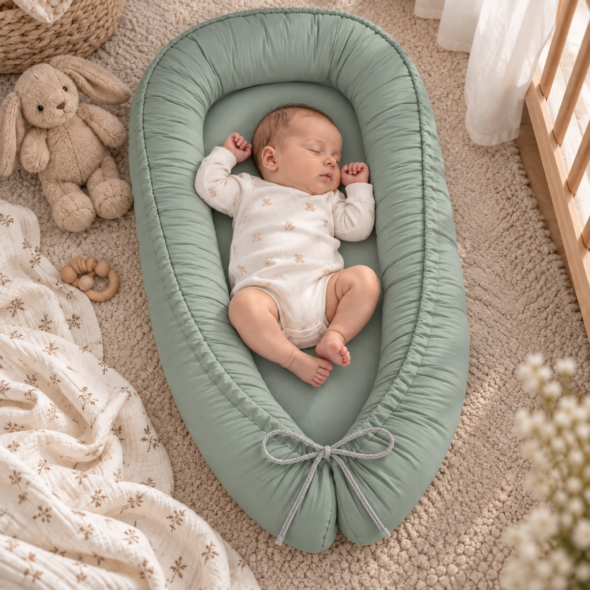 Babynest – Wendbares Babynestchen in Pastellfarben