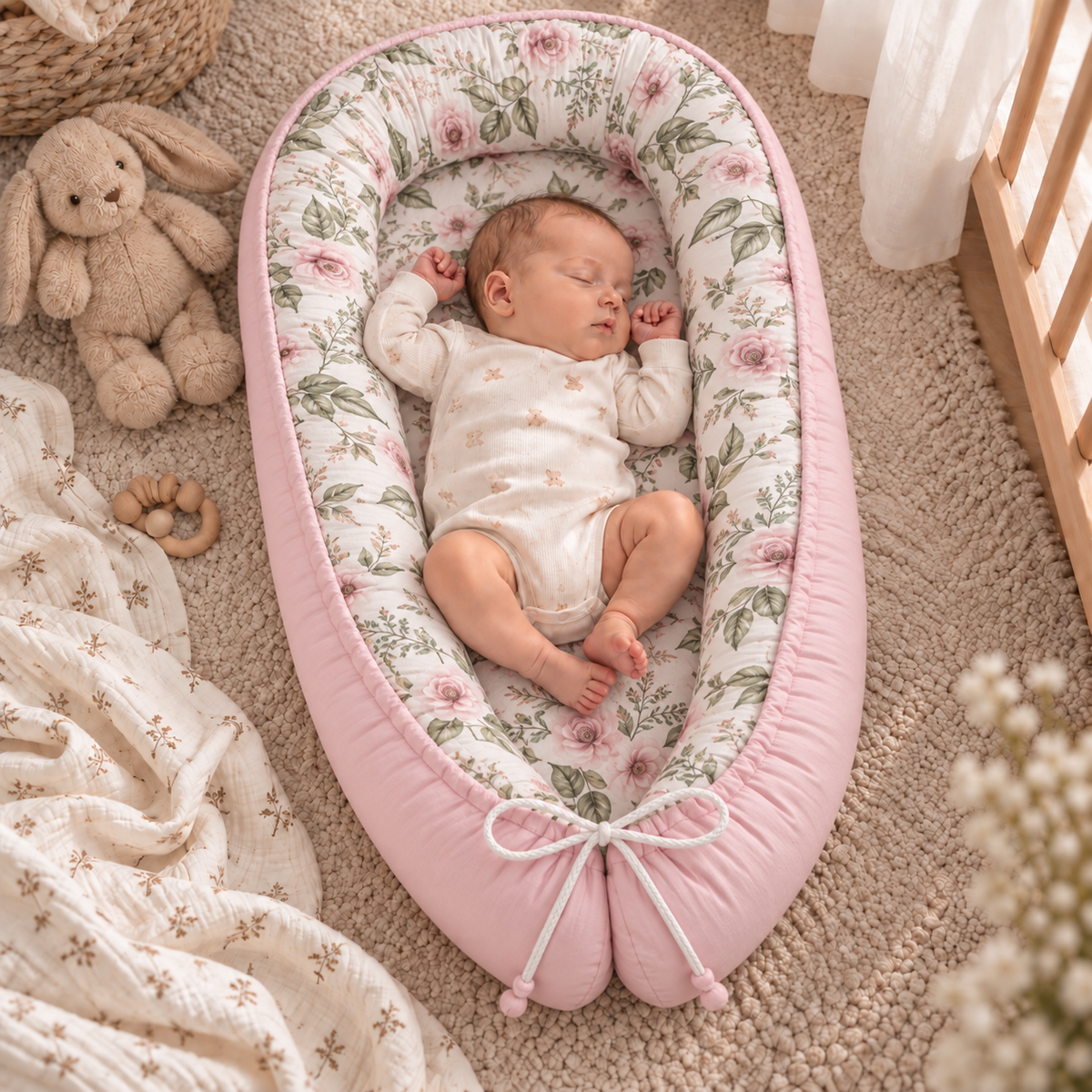 Babynest – Wendbares Babynestchen mit besonderen Mustern