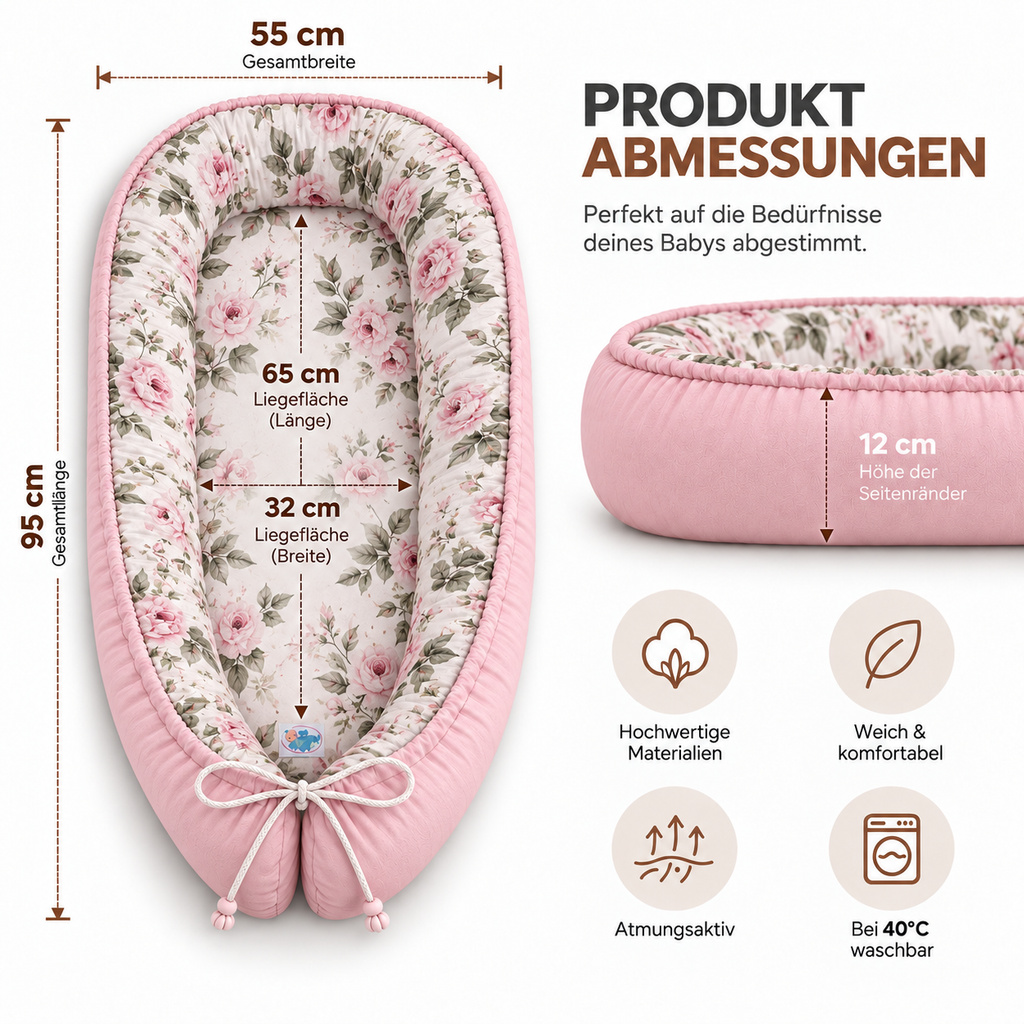 Babynest – Wendbares Babynestchen mit besonderen Mustern
