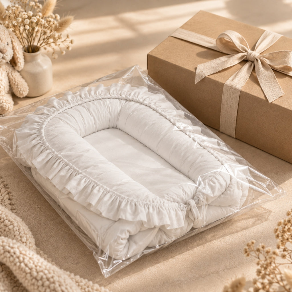 Babynestchen mit Rüschen – Klassische Farbtöne