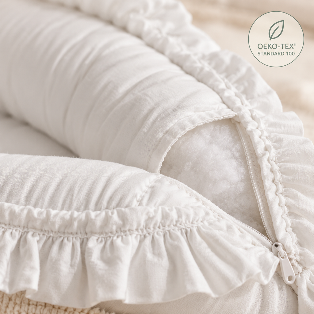 Babynestchen mit Rüschen – Klassische Farbtöne