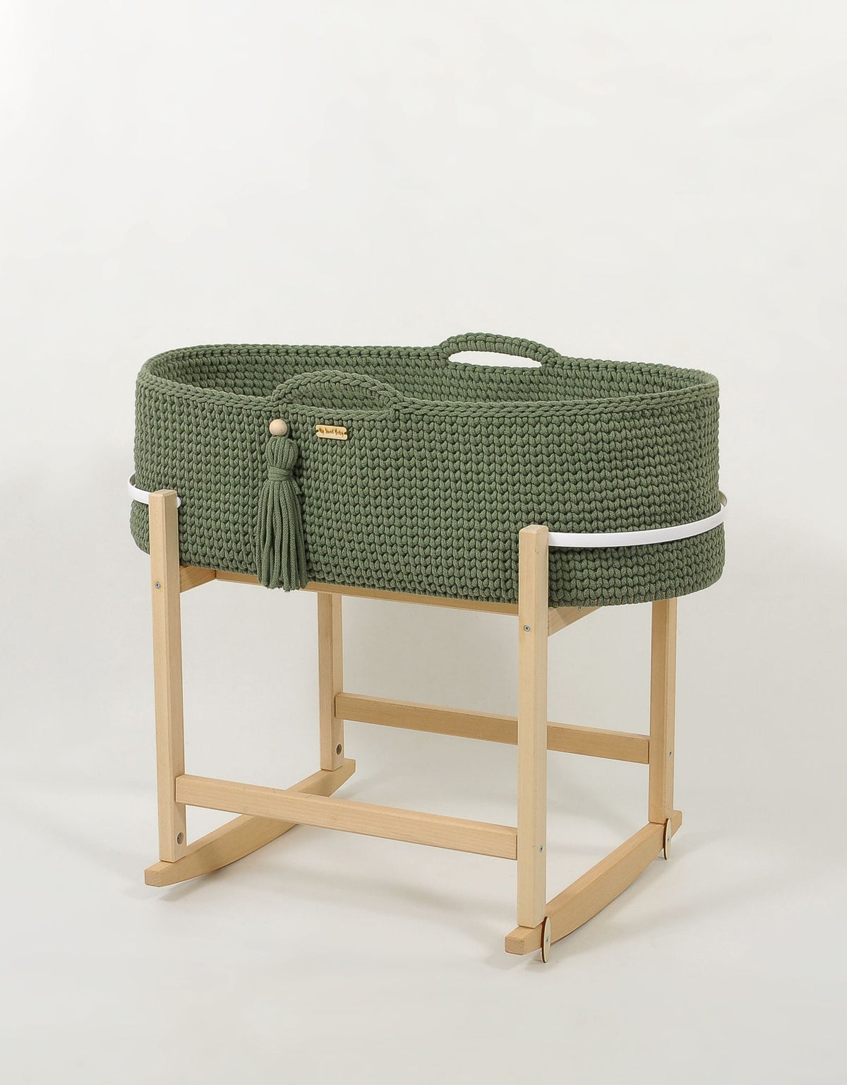 Moseskorb Baby – Babywiege mit Schaukelständer aus Baumwolle