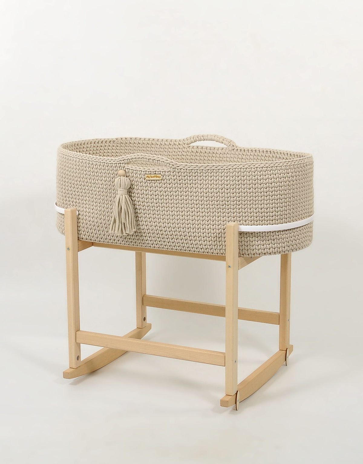 Moseskorb Baby – Babywiege mit Schaukelständer aus Baumwolle