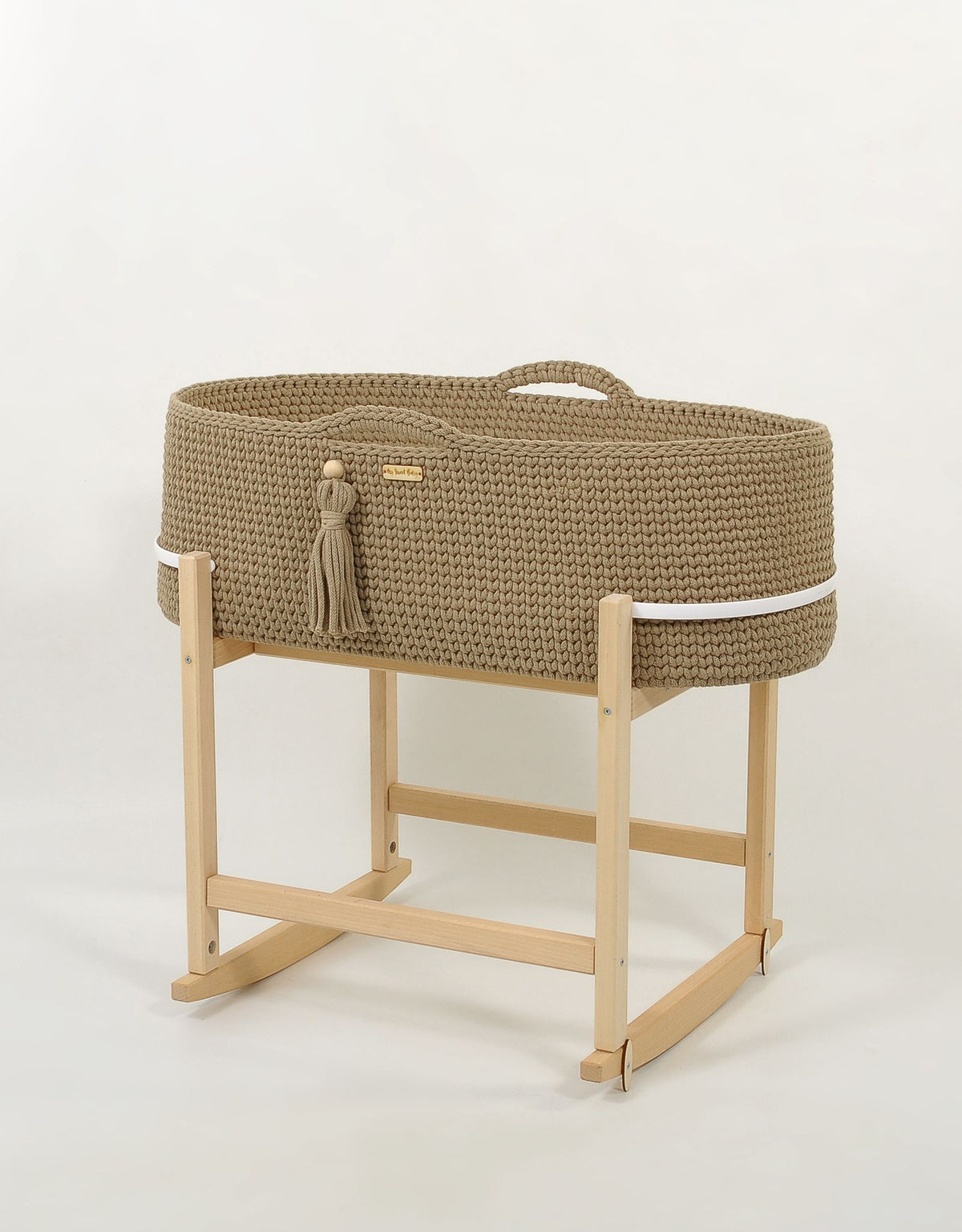 Moseskorb Baby – Babywiege mit Schaukelständer aus Baumwolle